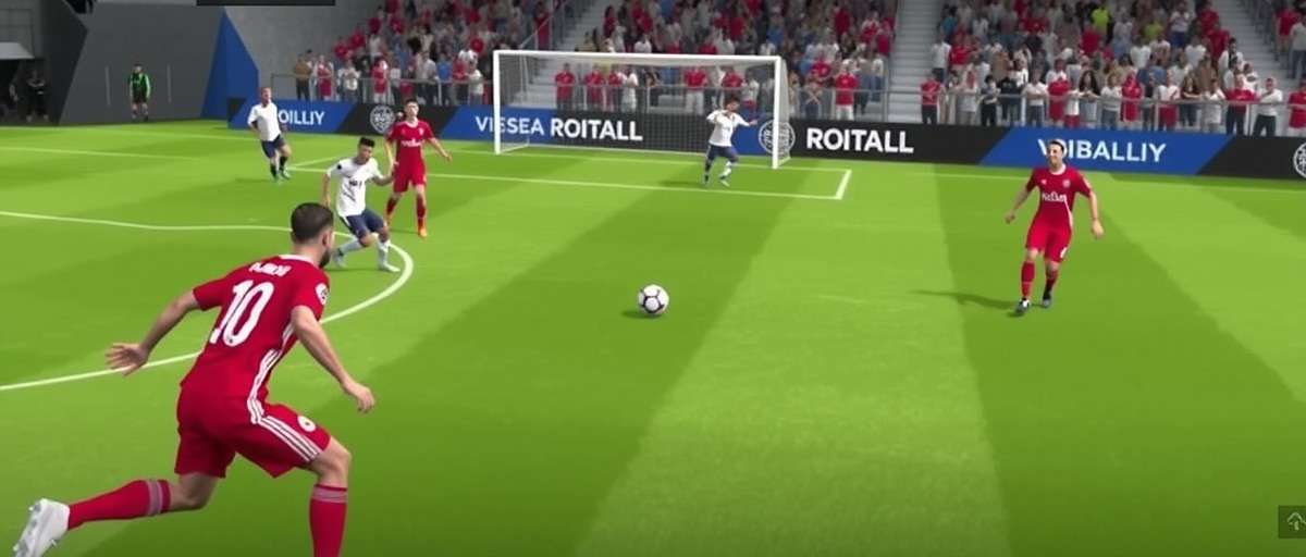 FIFA 21 gameplay action with FIFA 21 watermark FIFA 21 gameplay showing a football match with realistic graphics